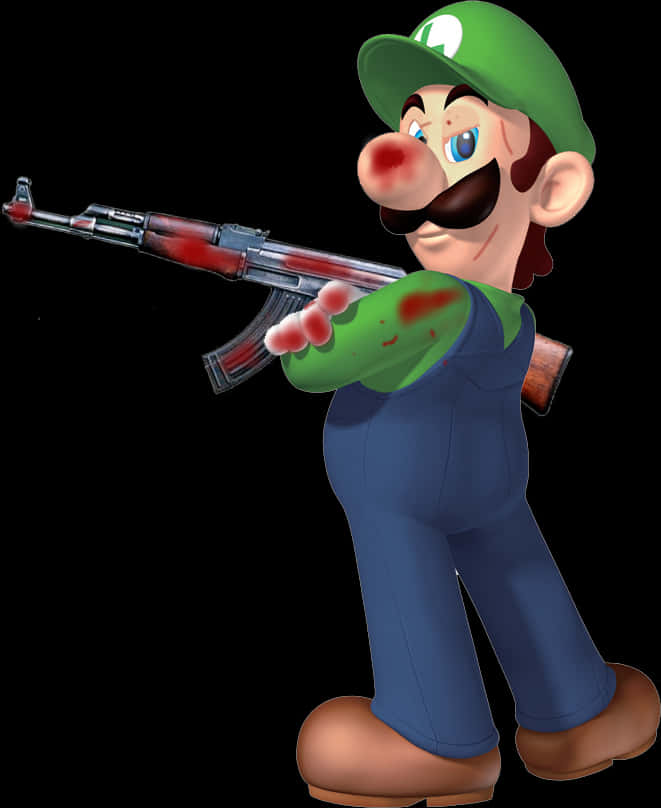 Luigi 手持 K47 改圖版 壁紙