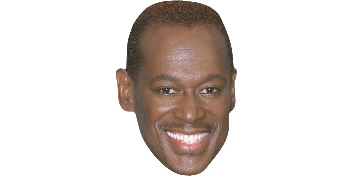 一個微笑的男人面孔剪影在白色背景上。