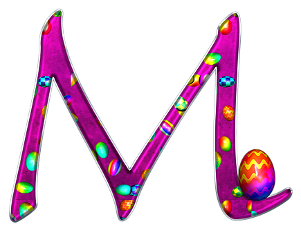 霓虹復活節彩蛋字母 M N 壁紙