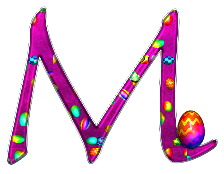 彩色復活節蛋字母M 壁紙
