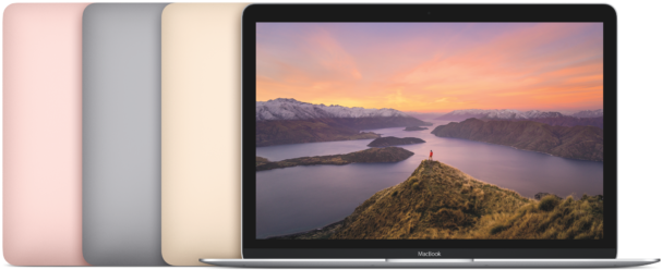 Mac Book 色彩選擇搭配自然壁紙 壁紙 — 一部MacBook顯示山湖上充滿活力的日落，一個孤獨的身影站在長滿草的山頂上。