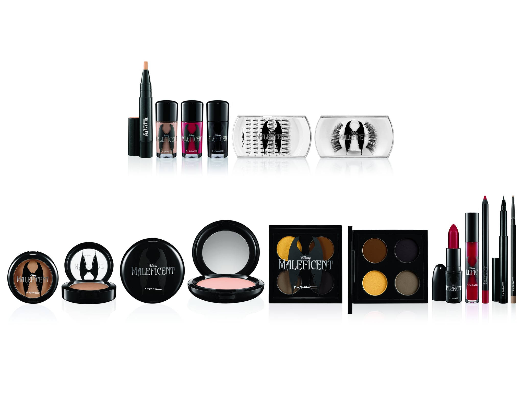 Mac Cosmetics x Maleficent 系列 壁紙 — 以黑魔后為主題的MAC化妝品時尚系列，黑色包裝搭配大膽的紅色點綴。