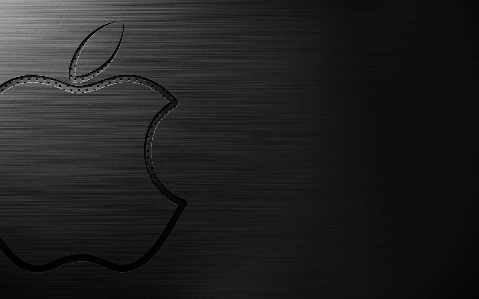 拉絲金屬背景上的Apple標誌輪廓