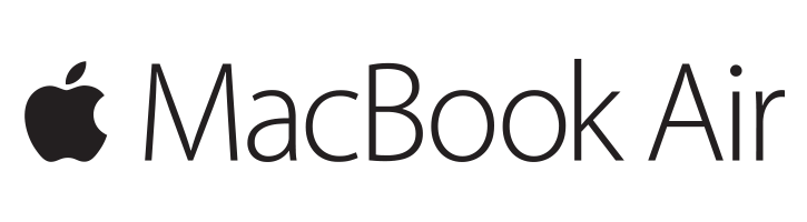 MacBook Air 標誌 壁紙 — 純白背景上的簡約黑色Apple MacBook Air標誌。
