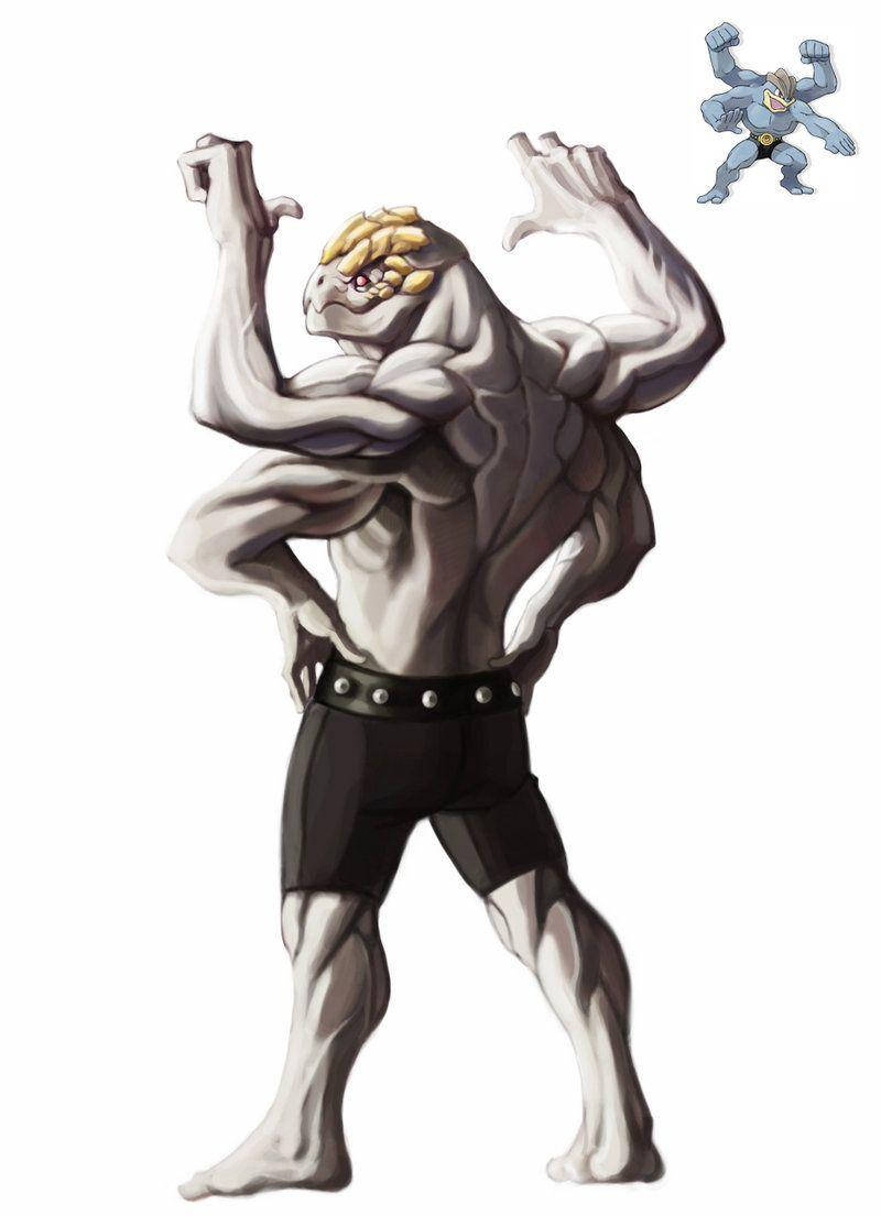 一個巨大的肌肉發達獅頭怪物，以卡通風格彎曲手臂。