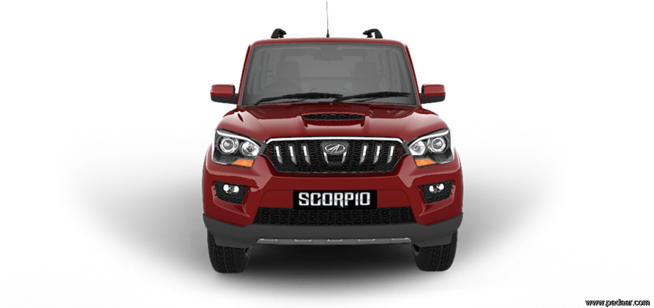 紅色Mahindra Scorpio車頭視角 壁紙