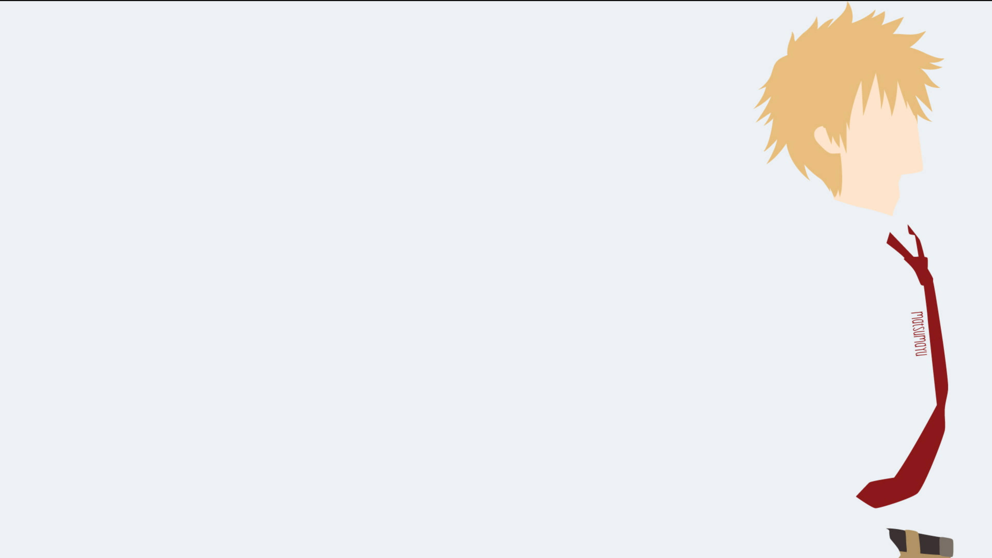 Maid Sama Takumi Usui 矢量藝術 壁紙 — 淺灰色背景上，金髮紅領結角色的簡約動漫風格側面。