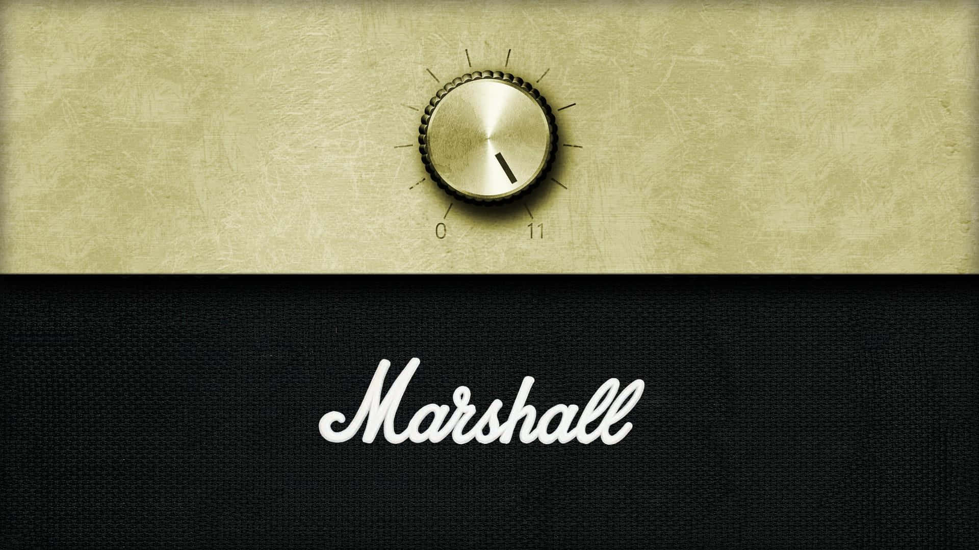 Marshall 結他擴音器，帶有音量旋鈕和品牌標誌。