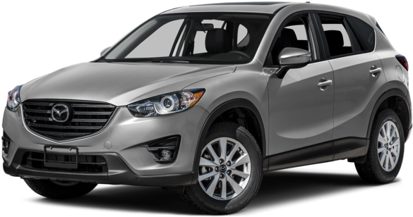 銀色Mazda CX-5 SUV側面視圖 壁紙 — 時尚銀色Mazda CX-5 SUV在攝影棚燈光下，配以潔白背景。