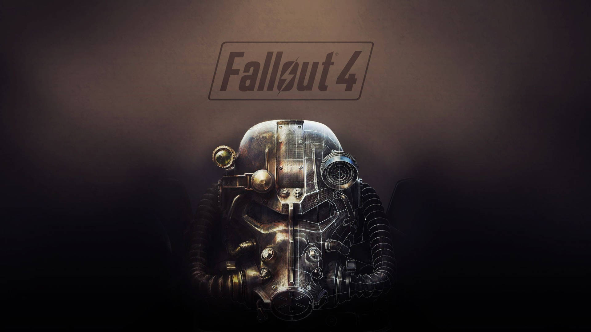 《Fallout 4》動力裝甲頭盔在黑暗環境中帶有發光高光。