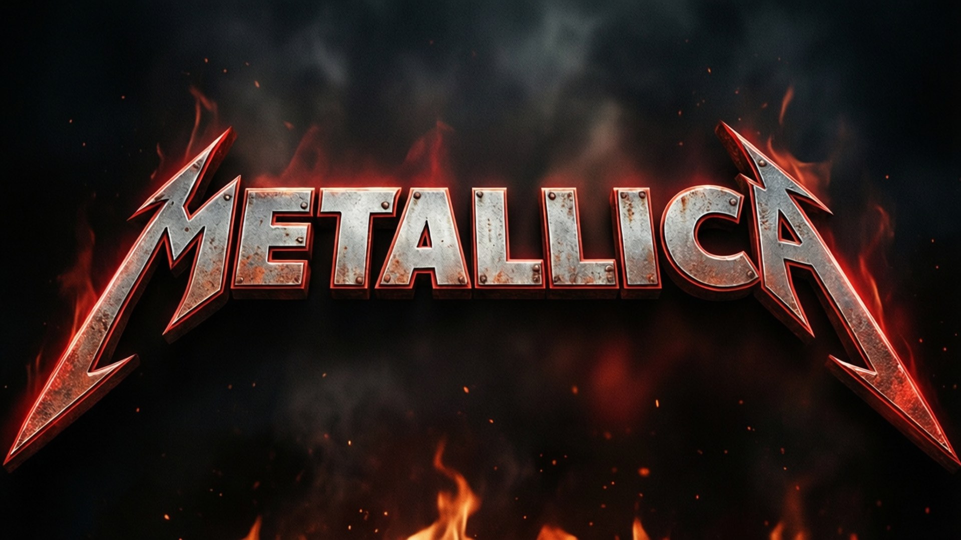 Metallica 銹蝕金屬文字標誌 壁紙