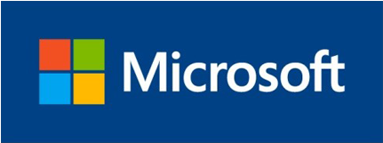 藍底 Microsoft 標誌 壁紙 — Microsoft 標誌，在純藍色背景上有四個彩色方塊。