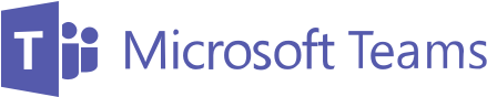Microsoft Teams 標誌 壁紙 — Microsoft Teams 標誌，帶有紫色 T 圖示和文字，背景為黑色。