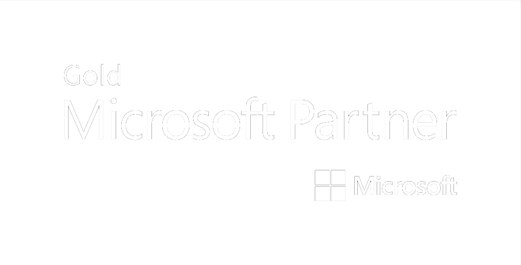 金牌Microsoft合作夥伴標誌 壁紙 — 粗體白色文字在帶有Microsoft標誌的純黑背景上宣告「Gold Microsoft Partner」。