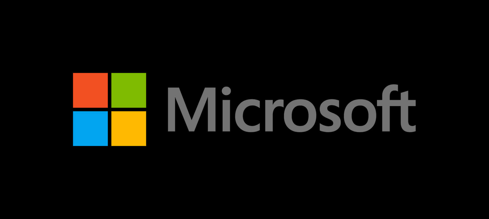 Microsoft 標誌，黑色背景上有四個彩色正方形。