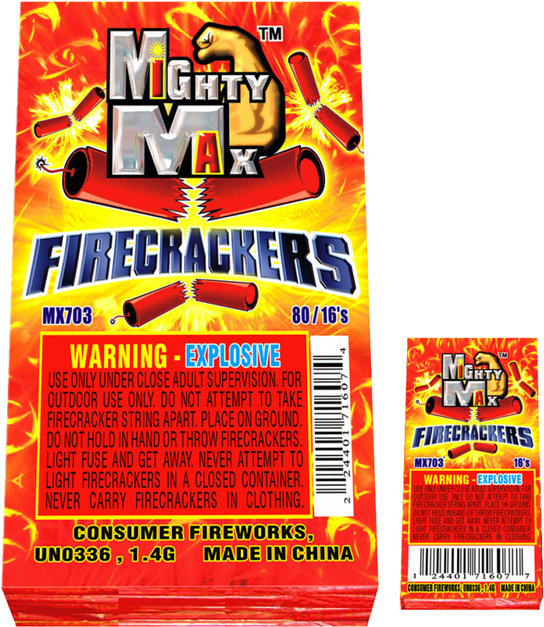 Mighty Max煙花包裝 壁紙 — Mighty Max 爆竹充滿活力的火熱包裝，帶有粗體文字和爆炸性圖案。