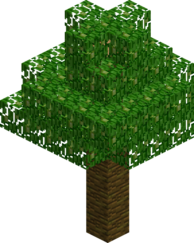 Minecraft風格像素樹 壁紙 — 一棵像素化的樹，帶有綠色方塊狀的葉子和棕色樹幹，站在Minecraft風格場景的瓷磚地板上。
