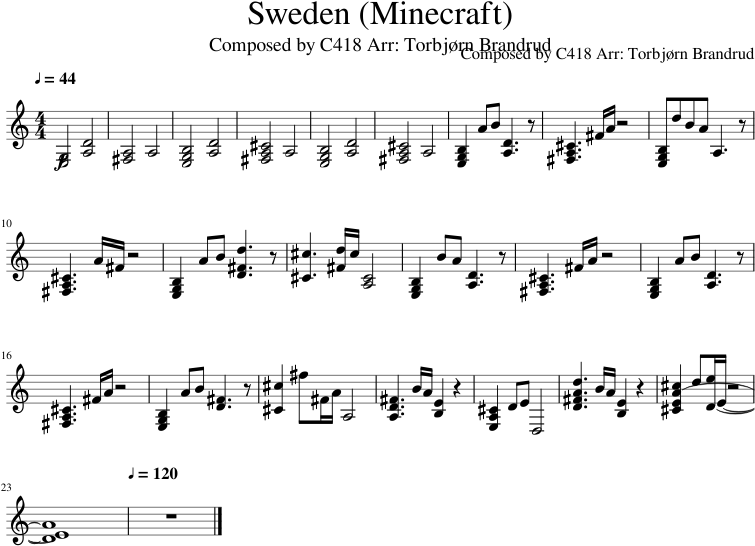 瑞典（Minecraft）樂譜 壁紙 — 純黑色背景，無可見元素或細節。