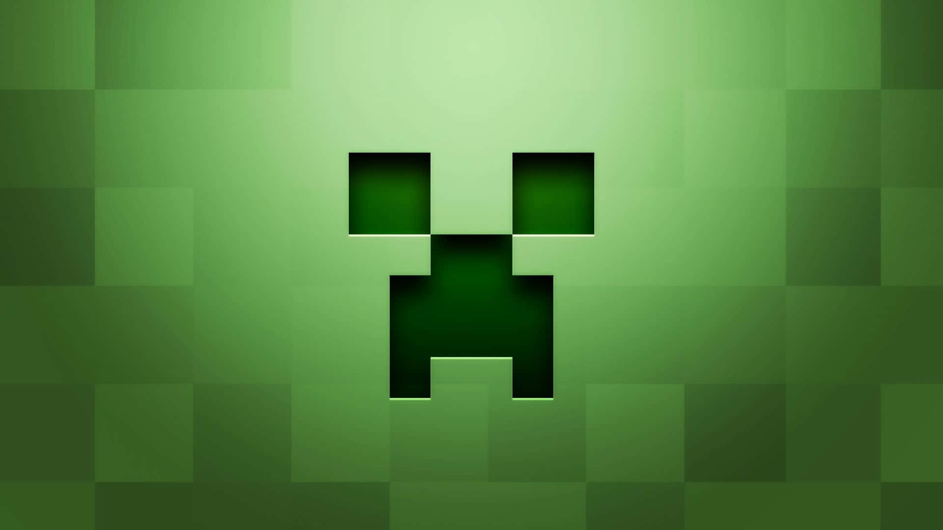 最佳 Minecraft 桌布 壁紙 — Minecraft 的像素化綠色爬行者面孔在漸變綠色背景上脫穎而出。