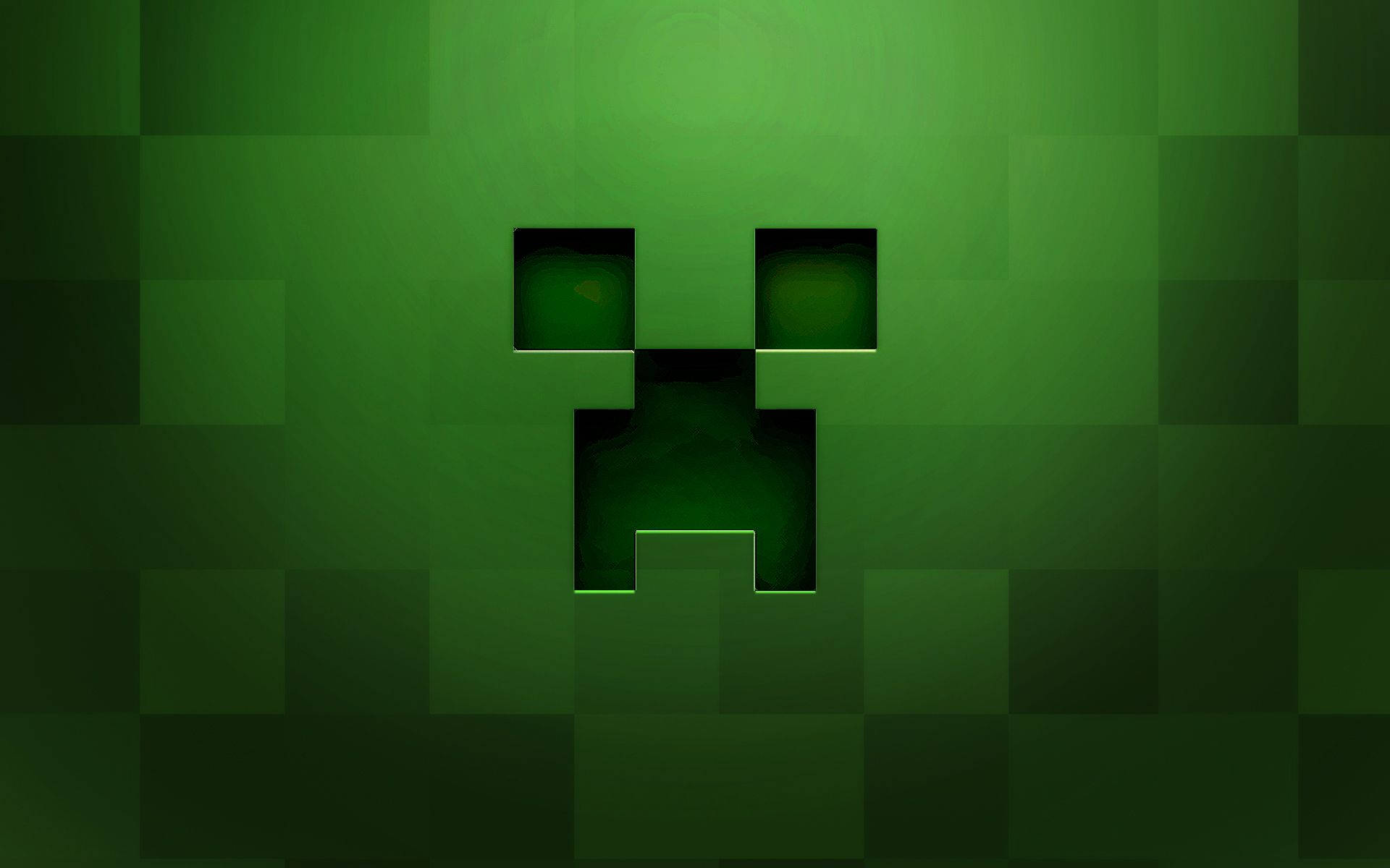 來自Minecraft的威脅性綠色像素化苦力怕臉。 — 我的世界 壁紙