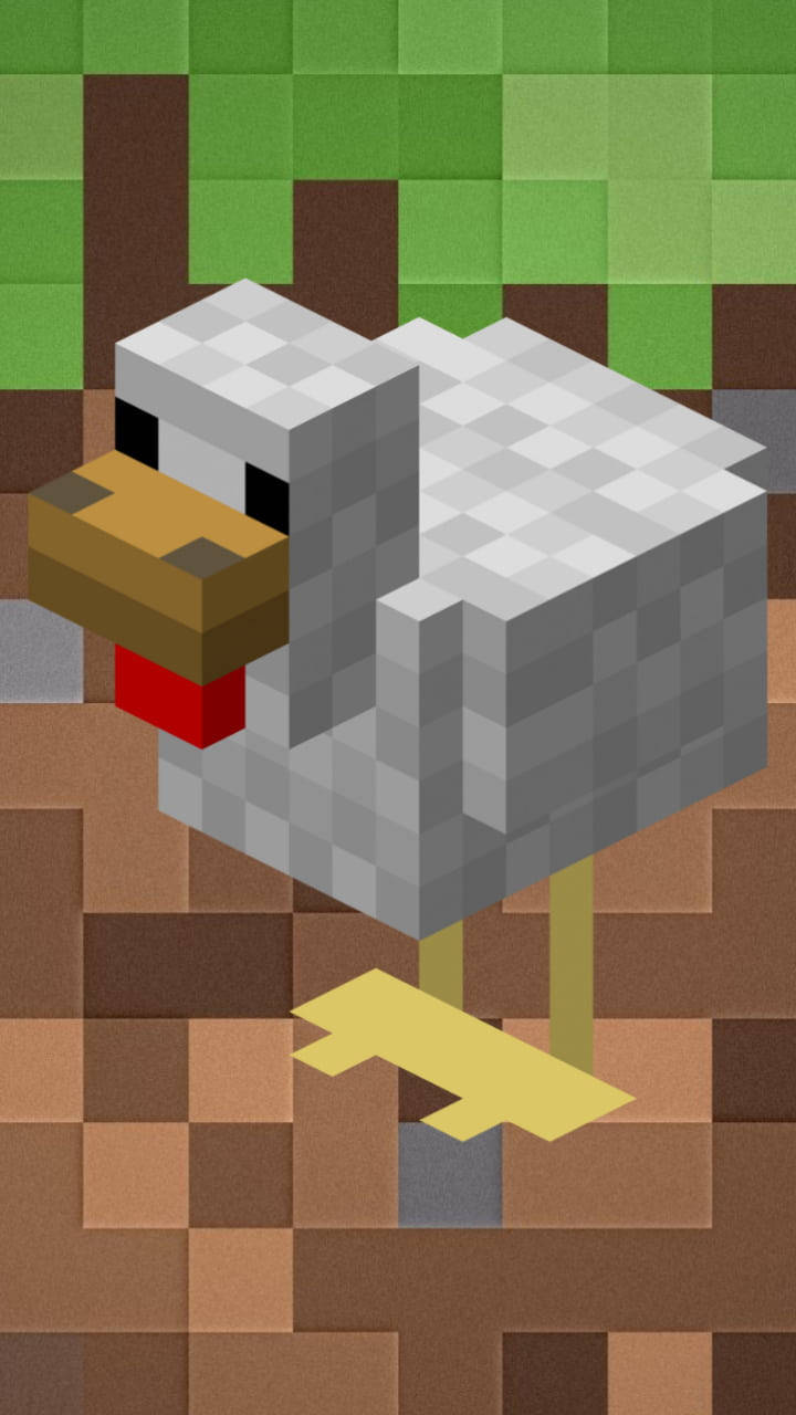 Minecraft遊戲環境中的像素化雞