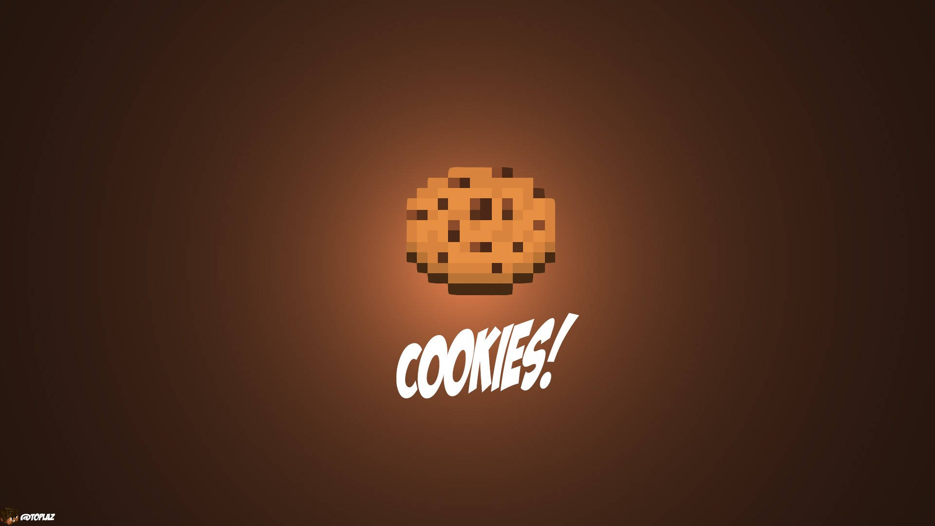 像素化餅乾圖標，帶有發光文字寫著 cookies