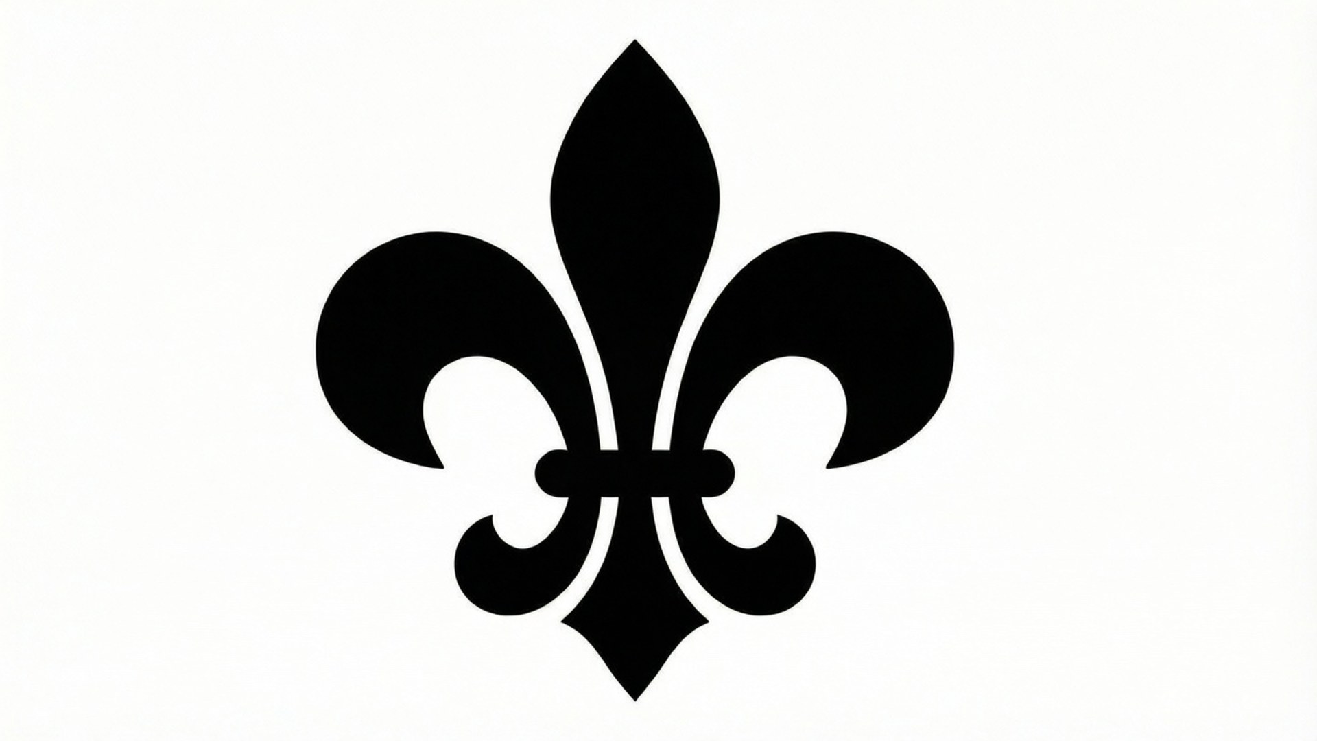 Black fleur-de-lis symbol on white background 壁紙