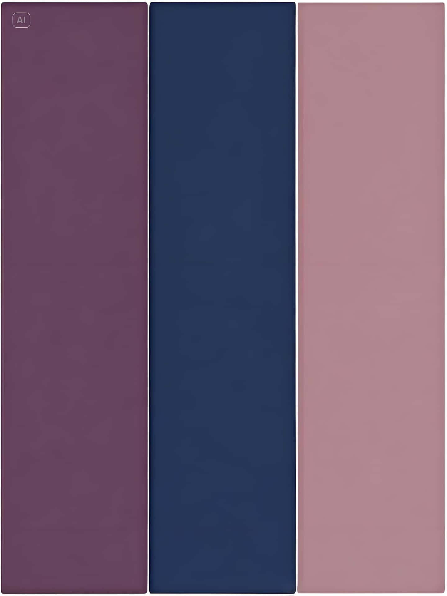 Minimalist Deep Tones: Solid Color Block Wallpaper 壁紙 — 三個垂直面板，顏色為柔和紫海軍藍和粉紅色，帶有微妙的紋理圖案和柔和漸變。