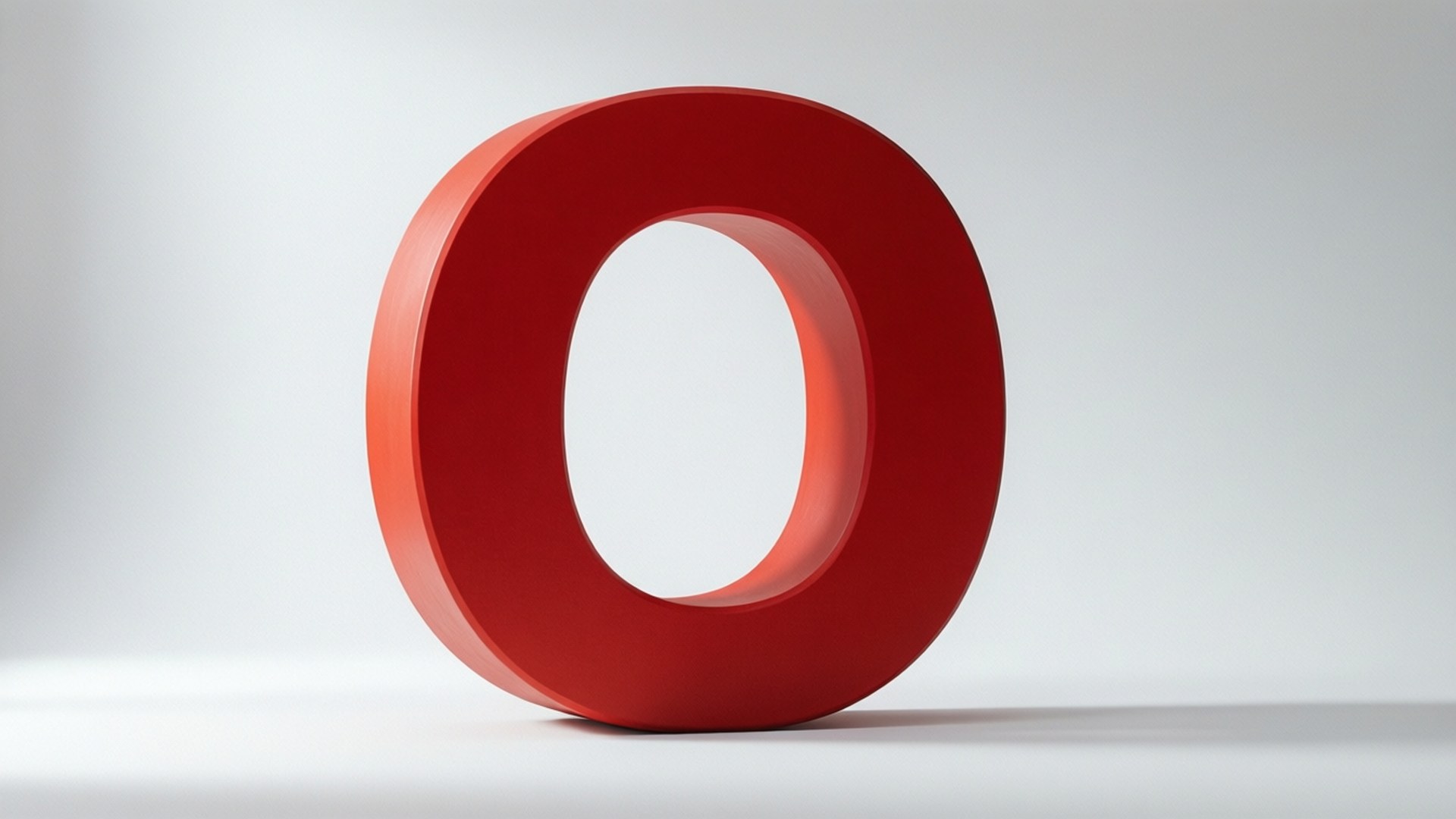 白色背景上的紅色3D字母O