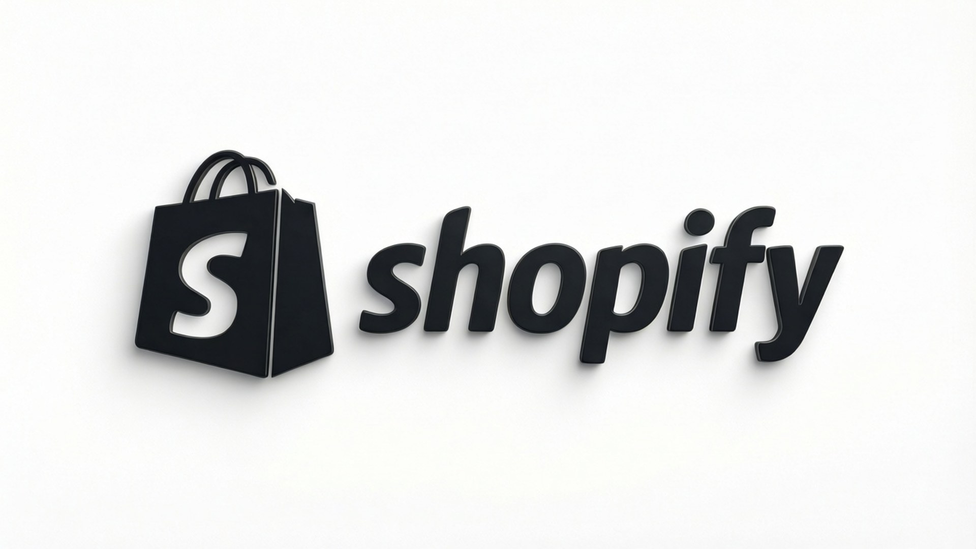 白色背景上的黑色Shopify標誌