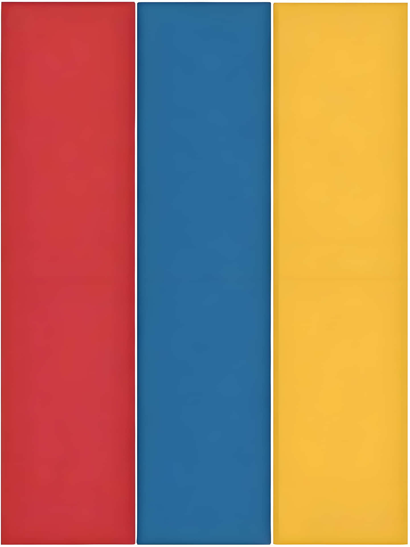 Minimalist Tri - Color: Solid Color Striped Wallpaper 壁紙 — 三個垂直的純色紅、藍、黃色面板以大膽的極簡色彩區塊填滿畫面。