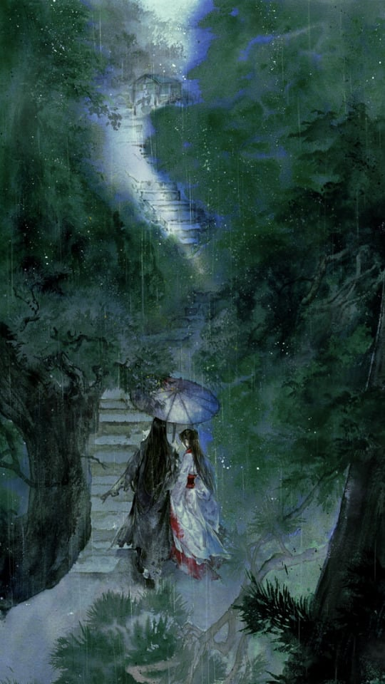 Mo Dao Zu Shi 絕美動漫背景 - 自然中的古雅亭閣 壁紙