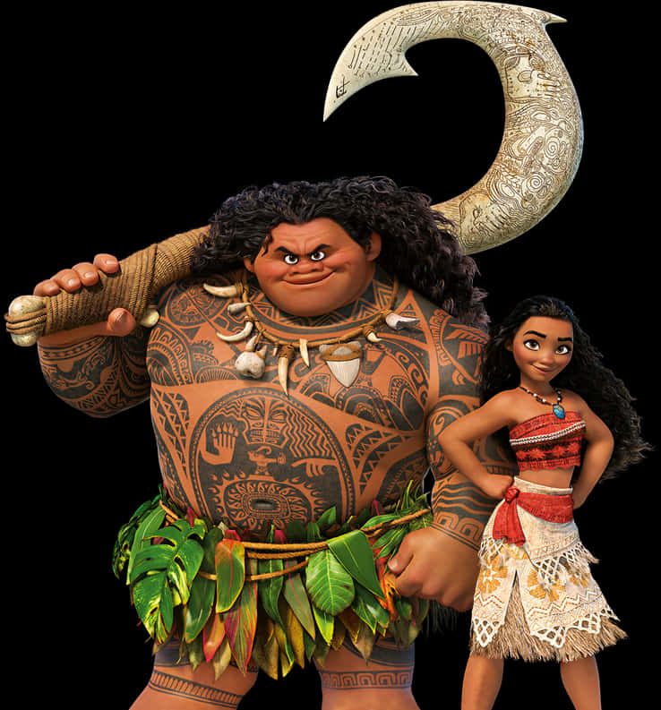 Moana與Maui角色 壁紙