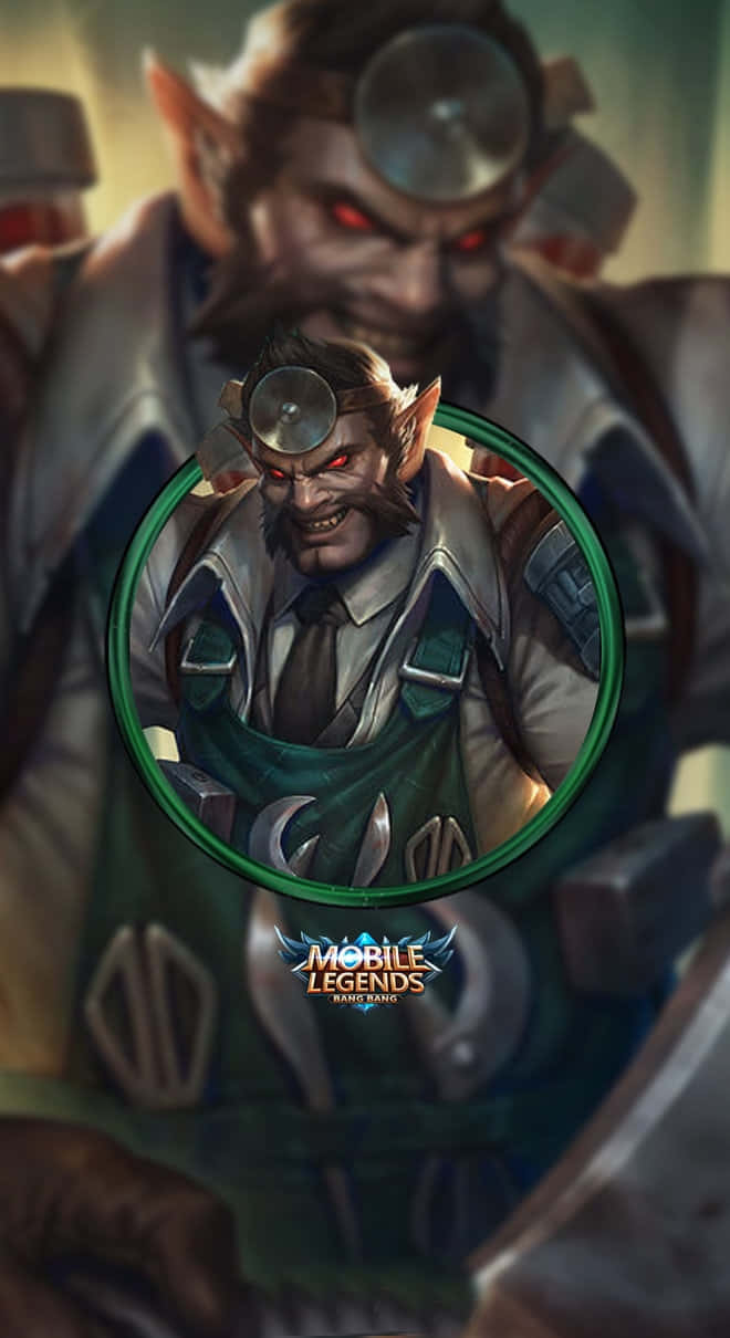 來自 Mobile Legends 的兇猛精靈戰士，擁有紅眼睛和放大鏡頭盔。