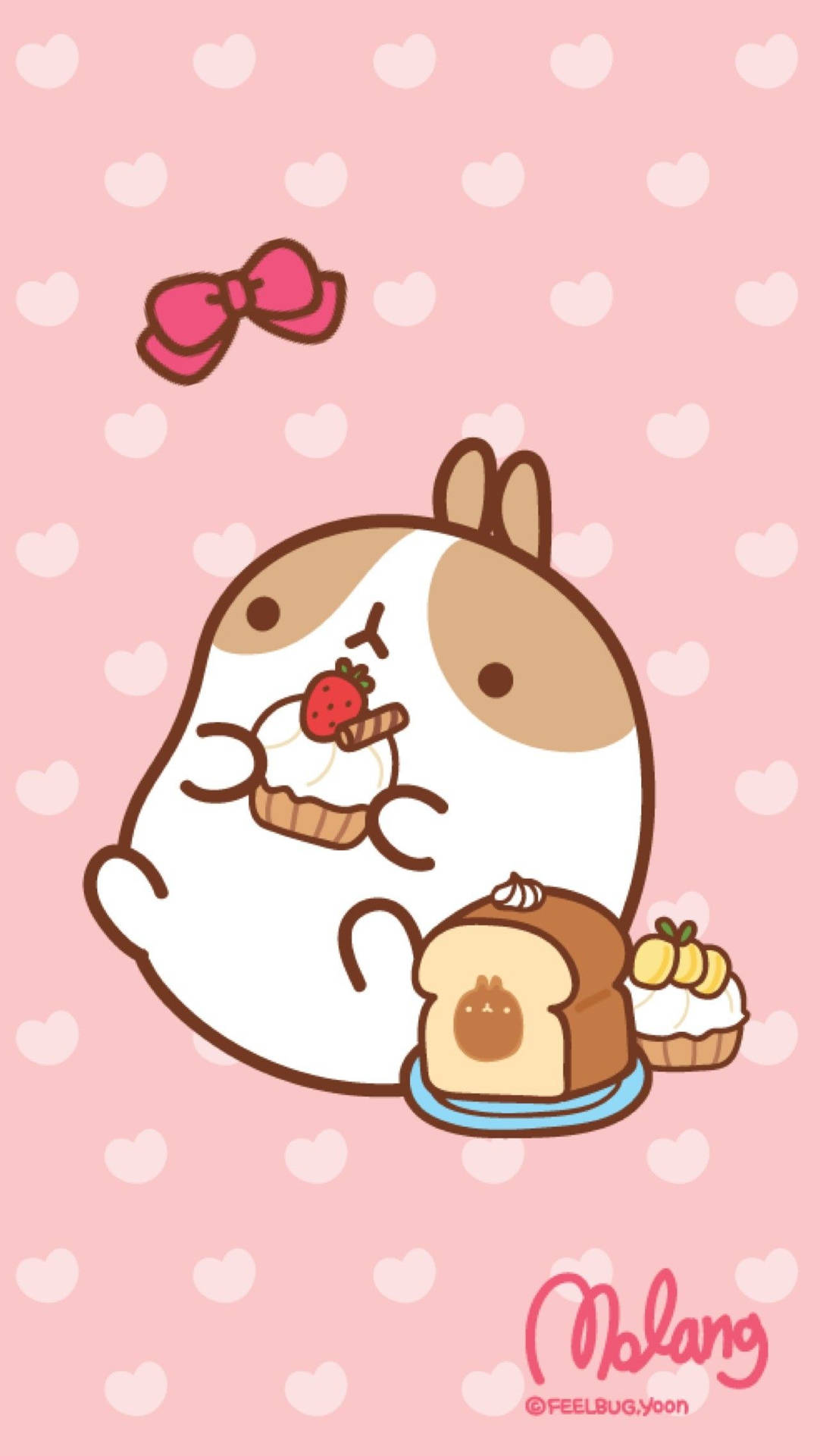 可愛兔子Molang kawaii壁紙。