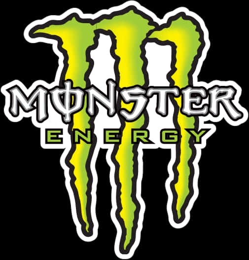Monster Energy 標誌 壁紙 — 一個大膽的綠色和白色Monster Energy標誌，帶有爪狀設計，背景為黑色。