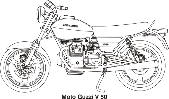Moto Guzzi V50 簡筆畫