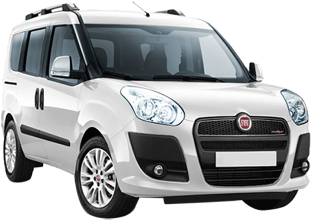 白色菲亞特緊湊型MPV 壁紙 — 一輛純白色的 Fiat Panda 4x4 客貨車在攝影棚燈光下展示，線條簡潔，帶有鍍鉻裝飾。