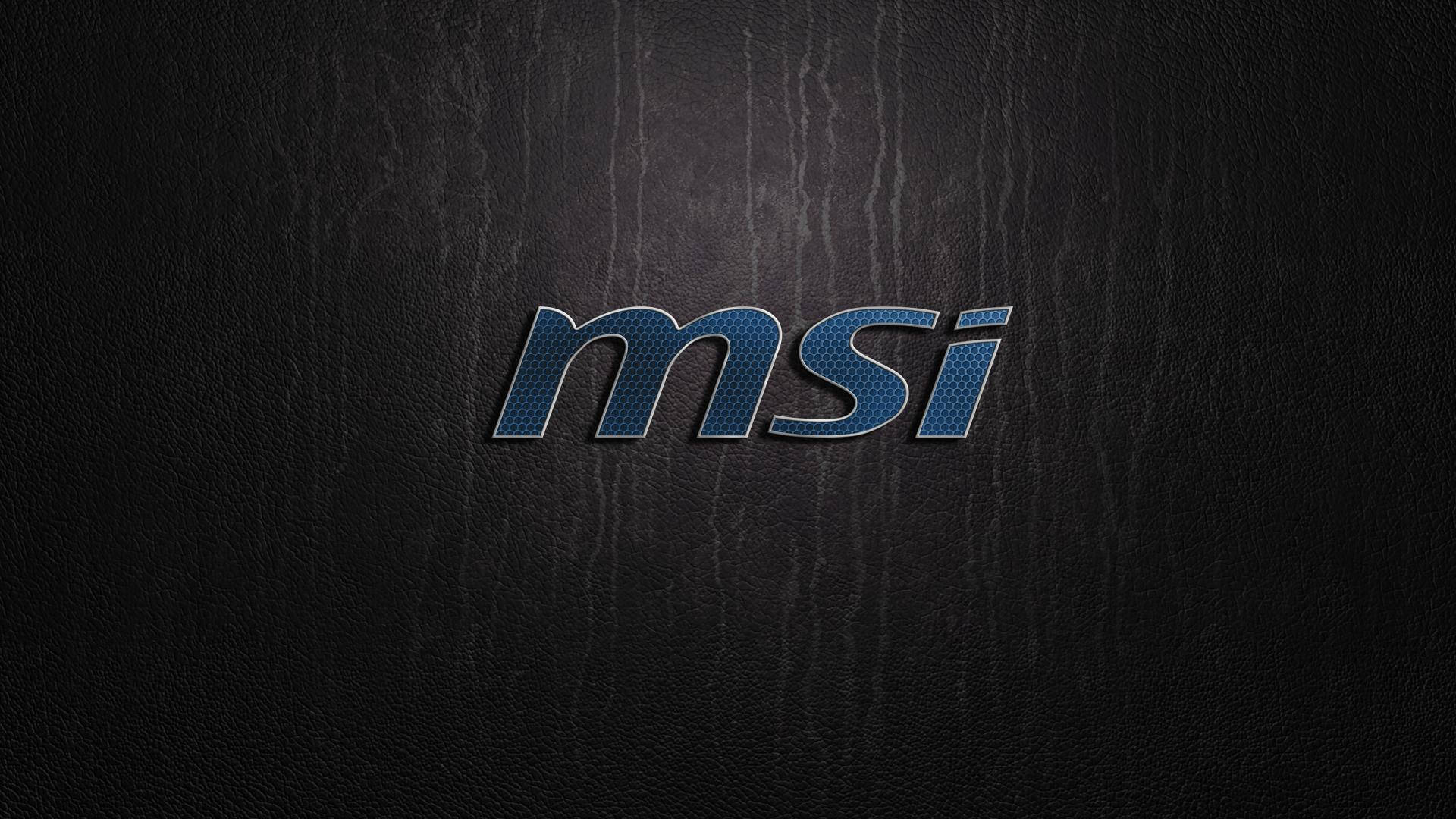 深色皮革紋理背景上的 MSI 標誌
