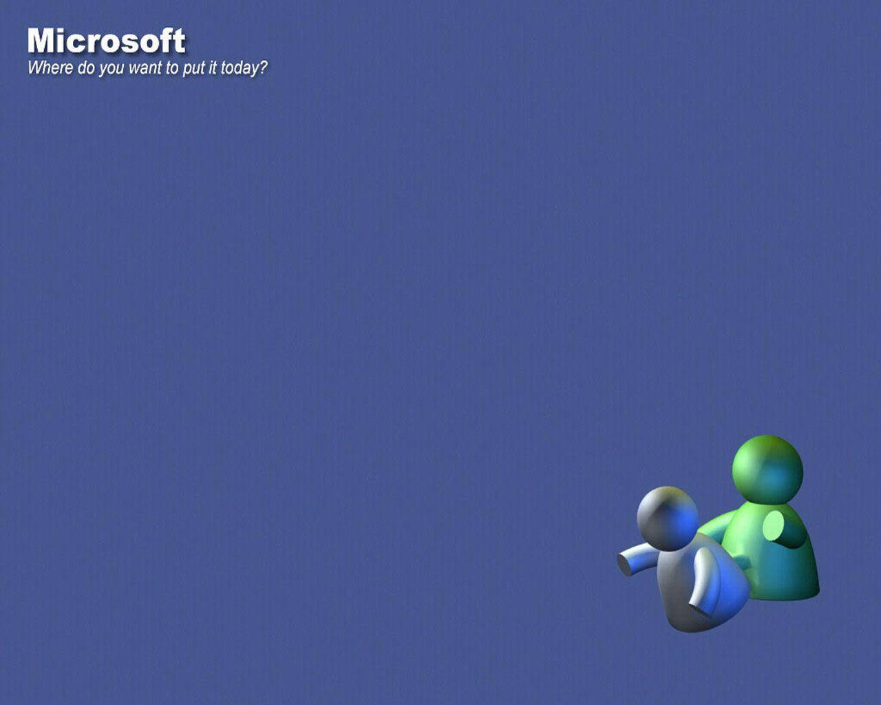 兩個3D人物漂浮在藍色背景上，帶有Microsoft文字。