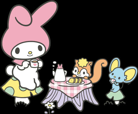 My Melody 與朋友茶會 壁紙