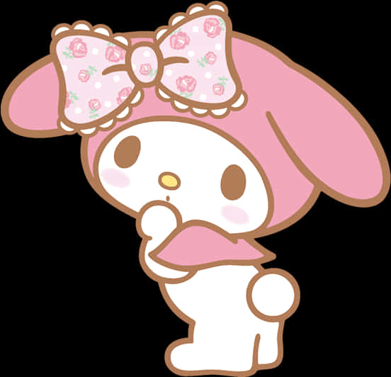 My Melody 可愛姿勢 壁紙