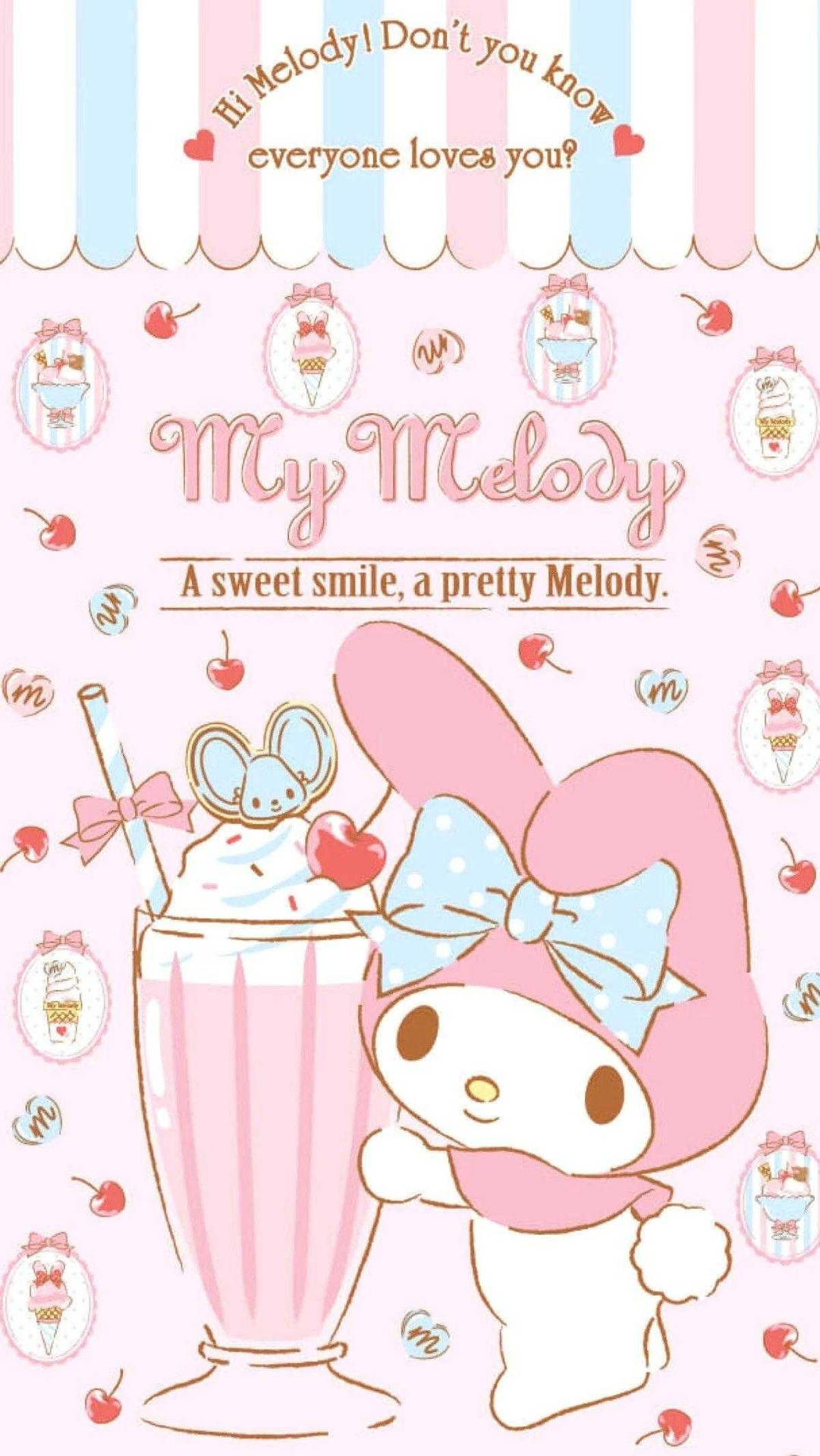 My Melody 與奶昔壁紙