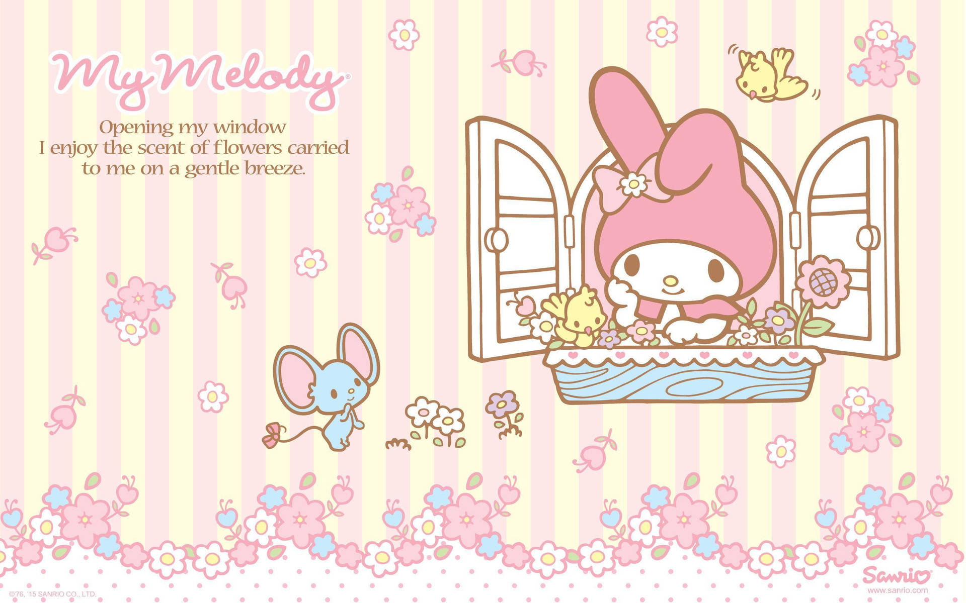 My Melody 窗前凝望壁紙