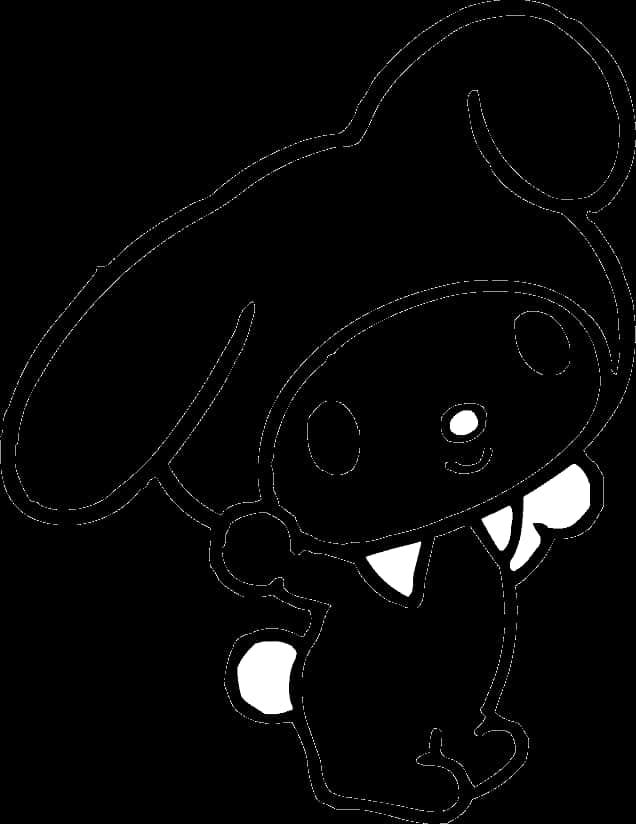 My Melody 簡筆畫線稿 壁紙