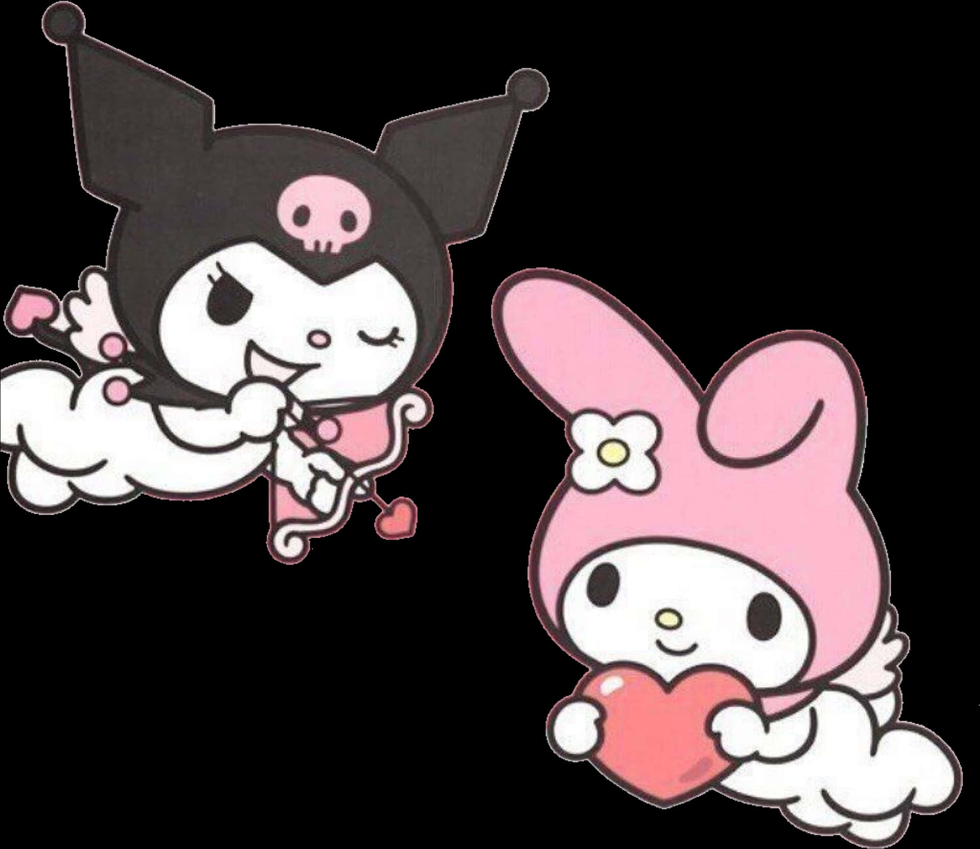 My Melody 與 Kuromi 可愛角色 壁紙