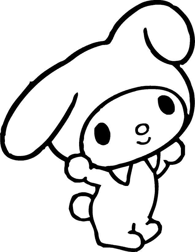 My Melody 簡筆畫線稿 壁紙