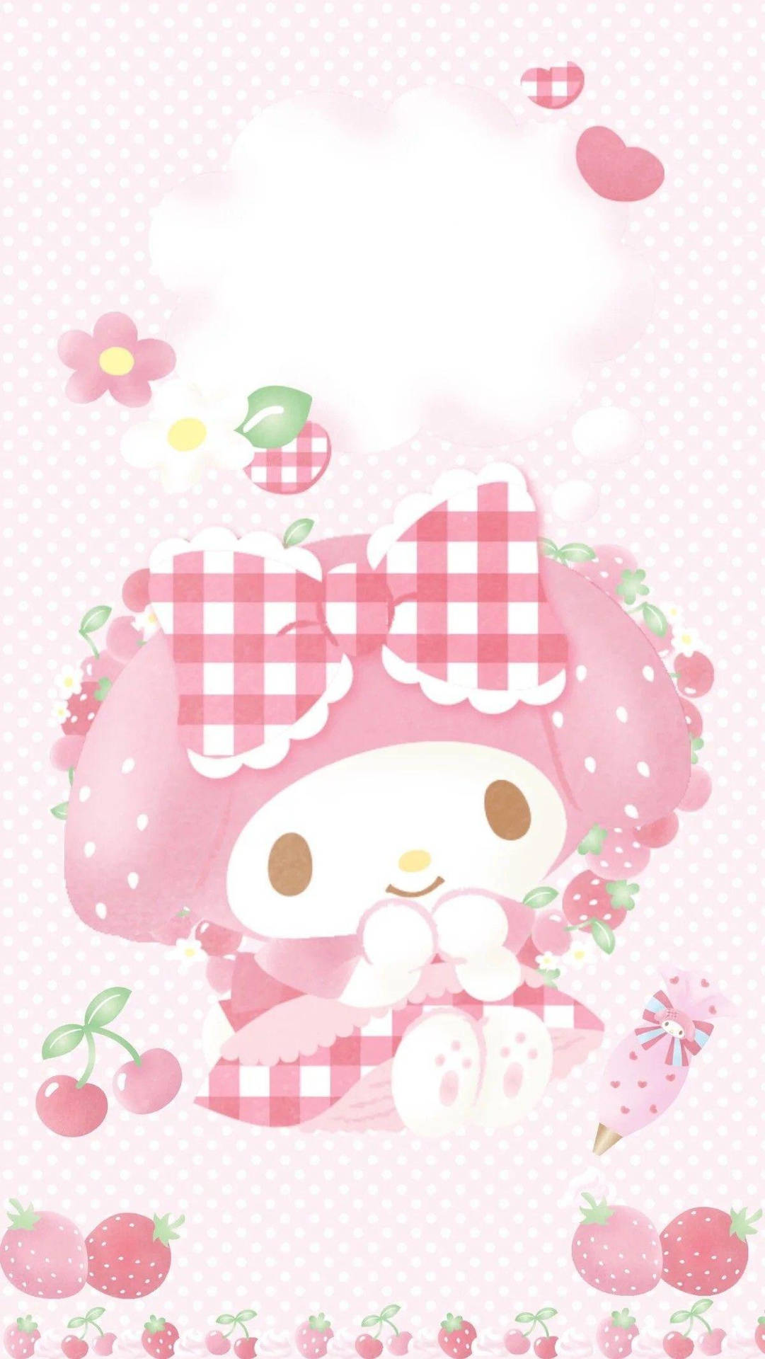 My Melody 與粉紅絲帶壁紙