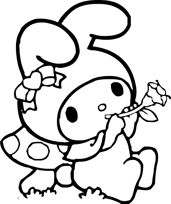 My Melody 塗色線稿 壁紙