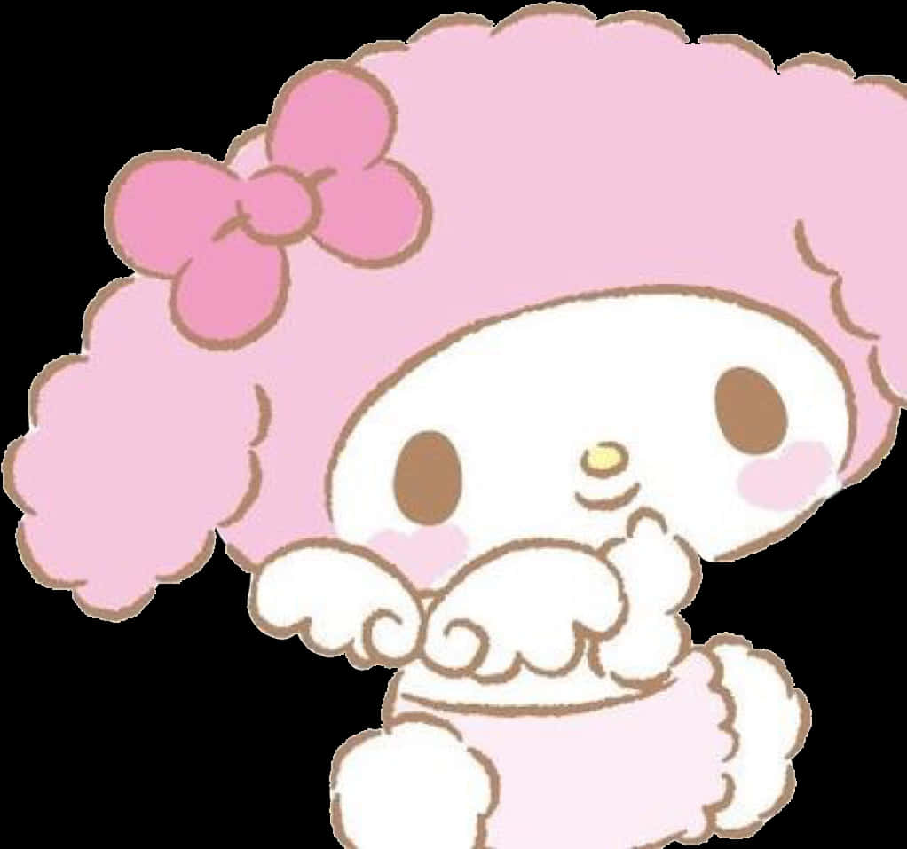 My Melody 可愛姿勢 壁紙